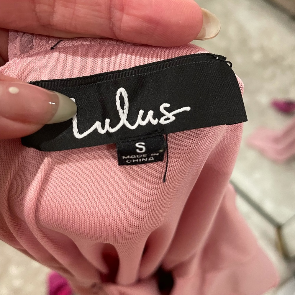 Lulu’s Pink Ruffle Backless Maxi with Slit - Picture 6 of 8